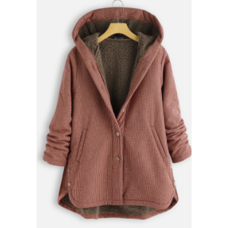 Women's Winter Coat Insulated Geometric Design Hooded Polyester