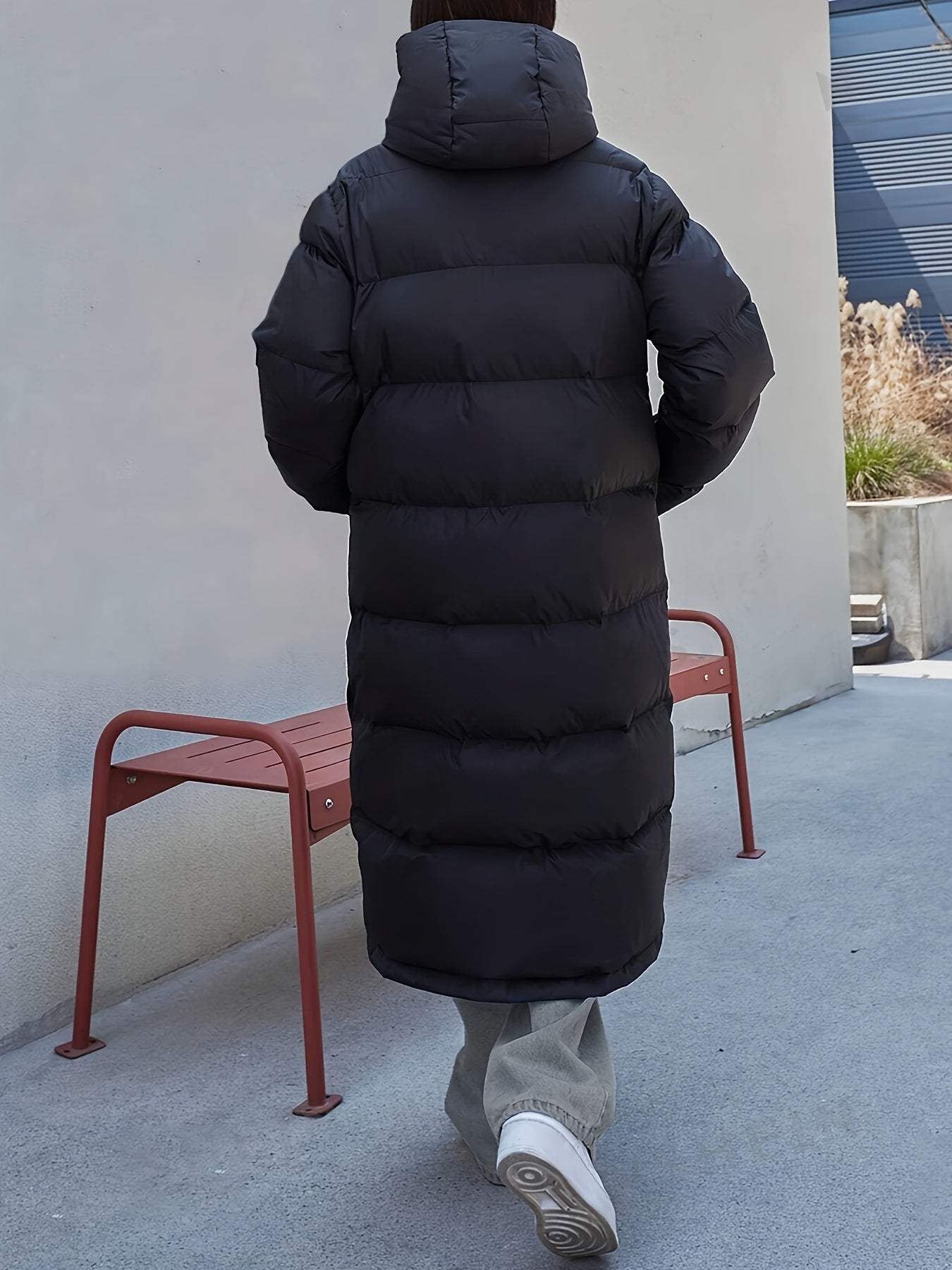 Black Long Puffer Jacket Quilted Women’s Winter Coat