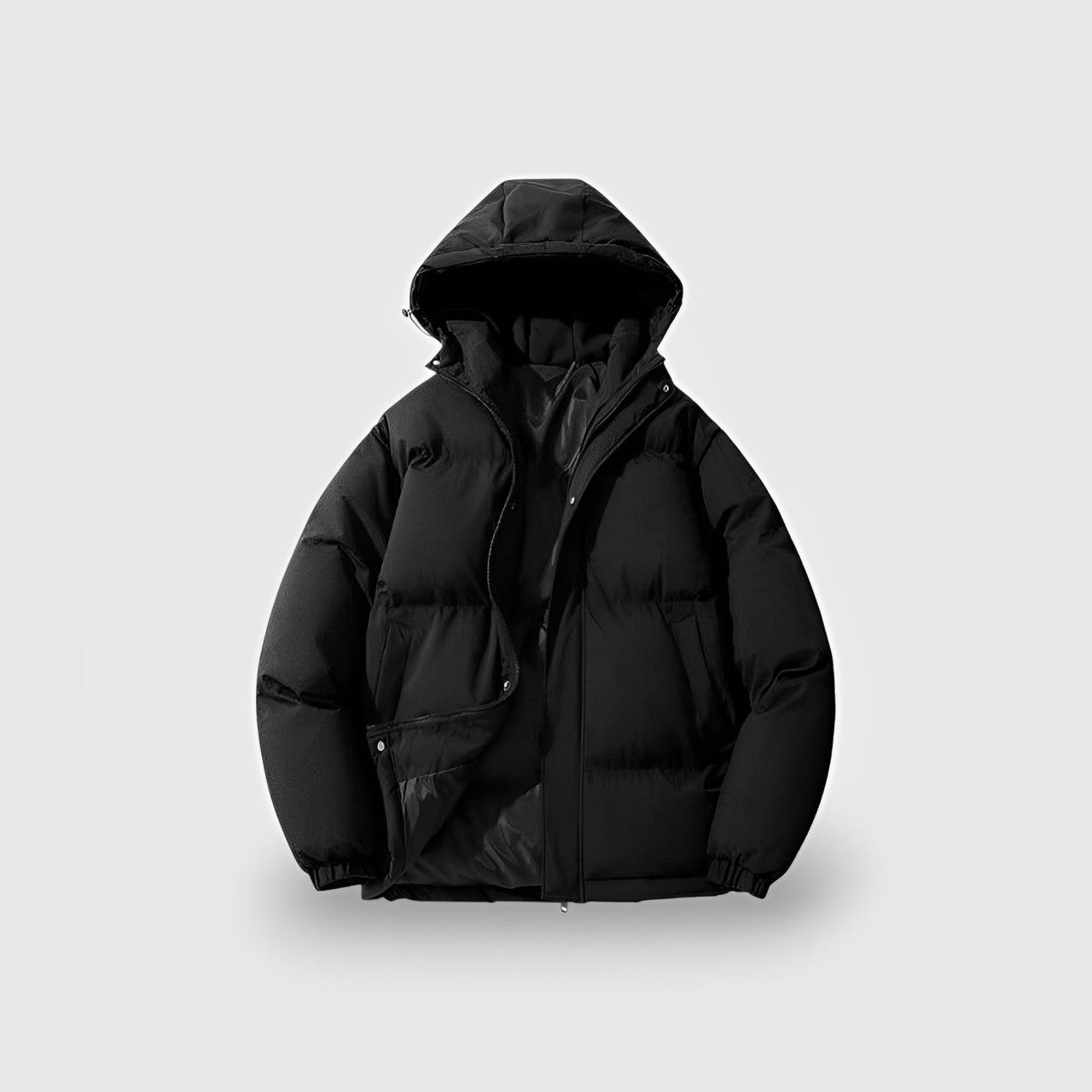 Women's Black Puffer Jacket Quilted Insulation