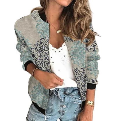 Women's Bomber Jacket Black Polyester Blend