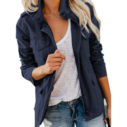 Women's Casual Jacket Black Polyester Blend