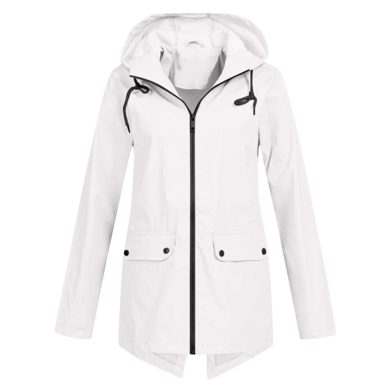 Women's Rain Jacket Black Polyester Fleece Lining