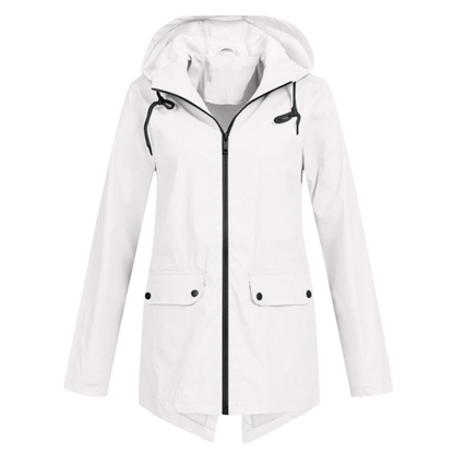 Women's Rain Jacket Black Polyester Fleece Lining