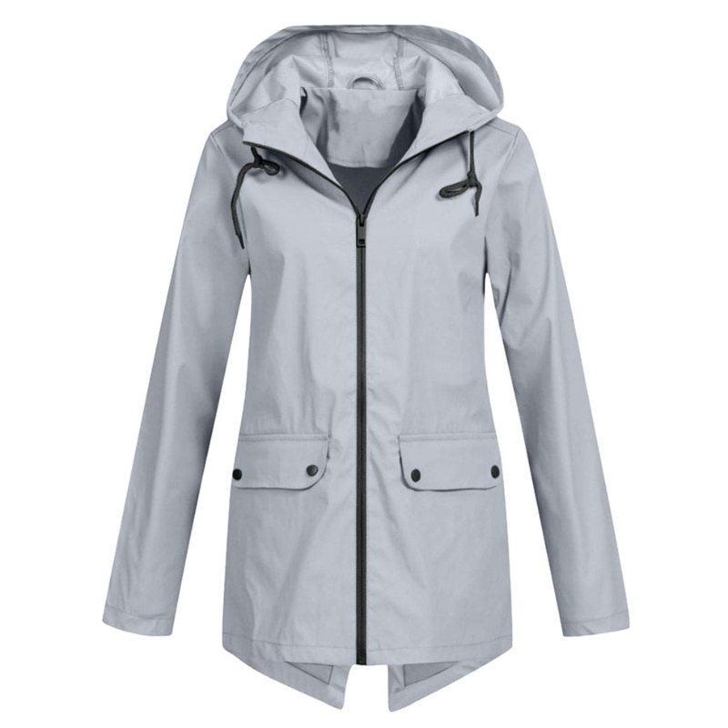Women's Rain Jacket Black Polyester Fleece Lining