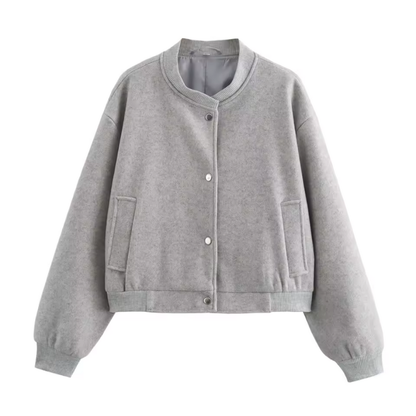 Women's Short Jacket Black Polyester Structured Style