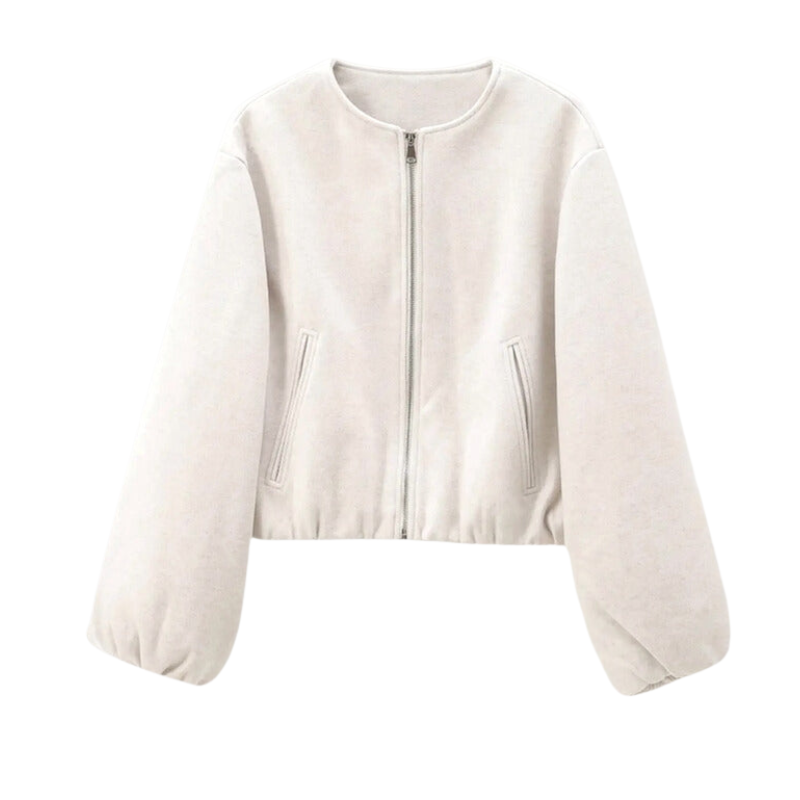 Women's Transitional Jacket Short Cut Long Sleeves Polyester Cotton Blend